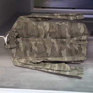 Army Green Button Up Blouse Size Small